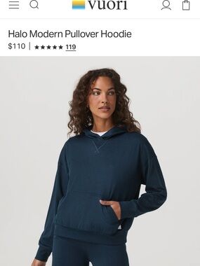 Vuori Halo Modern Pullover Hoodie - Deep Navy